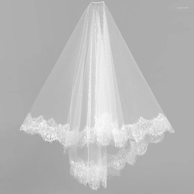 Casamento de véus brancos de véu de noiva Wedding 2 Apliques Apliques Aplique Acold Acessório com pente