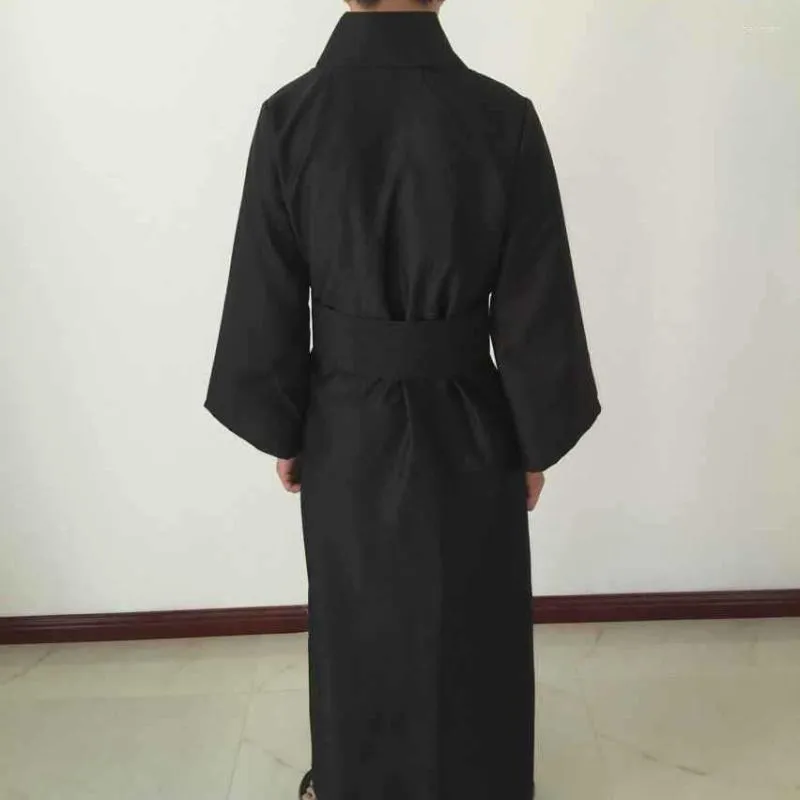Kleding Etnische kleding Klassieke zwarte Samurai-kleding Heren Ademend ondergoed Kimono Robe Traditionele Japanse Cosplay Yukata Home Pyjama