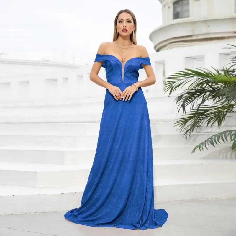 Casual Dresses Cocktail One Shoulder Tube Top Sexig rygglös klänning Wrap Sundress Robe de Soire Mariage Elegant Prom Ball Gown