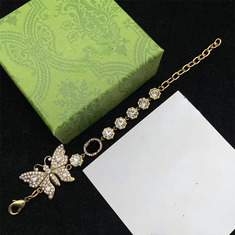 Collane con pendente a doppia lettera di design di lusso Collana con strass Crysatl placcato oro 18 carati le donne Accessori gioielli da festa di nozze