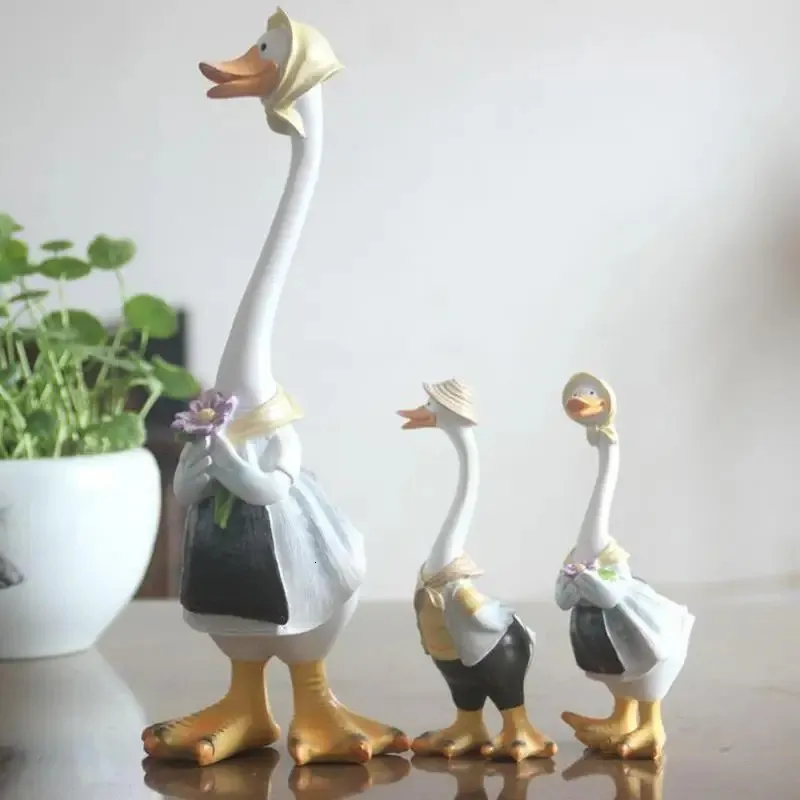 Garden Decorations Cute Resin Ducks Art Crafts Figurines Decor Ornaments For Indoor Outdoor Yard Home Garden Courtyard Patio And Lawn 231120