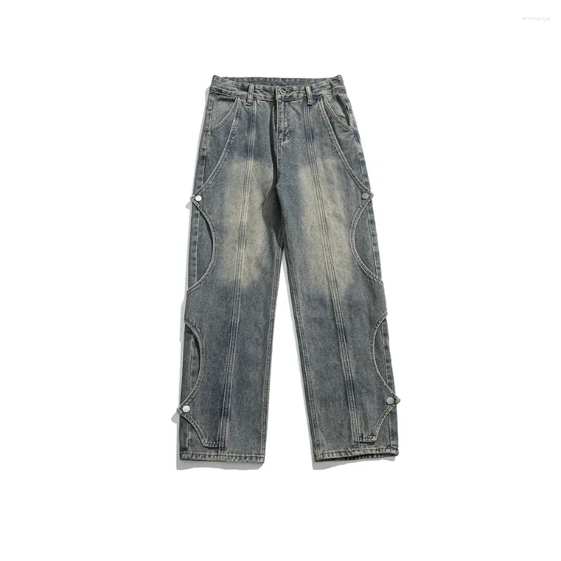 Jeans da uomo 2023 Tiktok Goods Sfondo bianco Immagine Lavata Pulsante processo -2XL P78 Rimborsabile e intercambiabile