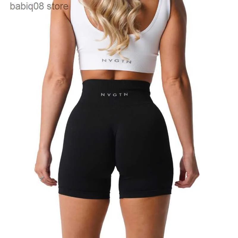 Roupa de ioga NVGTN Elastano Calções lisos sem costura Calças de treino femininas Macias Roupas de fitness Calças de ioga Roupas de ginástica T230423