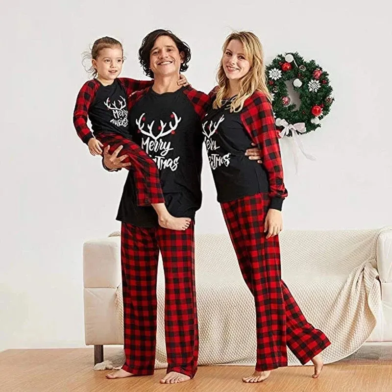 Ensemble De Pyjama Assorti à La Famille De Noël Pour Femmes Rouge Rouge - Prêt-à-Porter