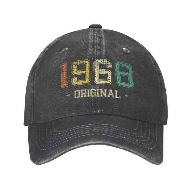 Kogelcaps mode unisex katoen geboren in 1968 54 jaar oude honkbal cap volwassen verstelbare papa hoed voor mannen vrouwen buiten J230421
