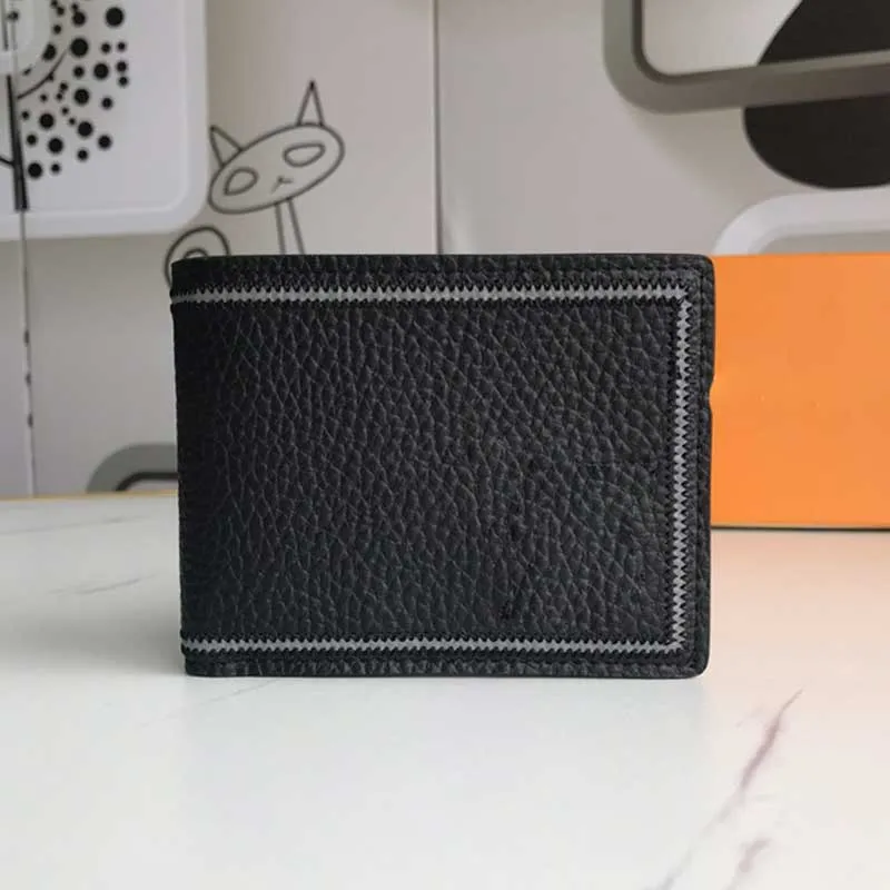 Men Designer portfel Man krótka torebka oryginalna skórzana karta kredytowa uchwyt na karty kredytowe długie portfele luksusowe hafty kieszonkowe proste kartę M60895