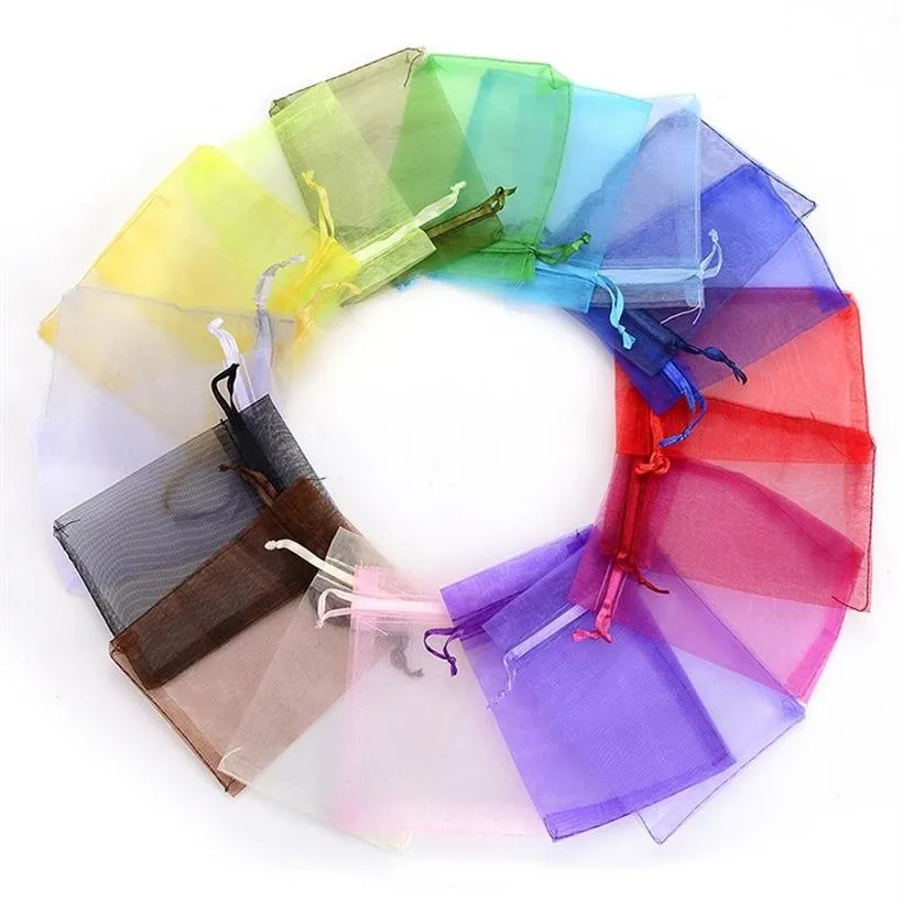 7x9 9X12 10x15cm Sheer Trekkoord Organza Zakjes Tas Sieraden Gift Party Festival Bruiloft Tas Gunst 10x15cm176e