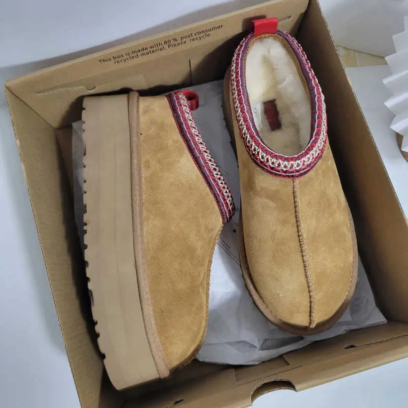 Diseñador esponjoso Tasman zapatilla Australia plataforma ug zapatillas desgastes zapatos de lana piel de oveja piel real cuero clásico marca casual mujeres botas deslizantes de exterior