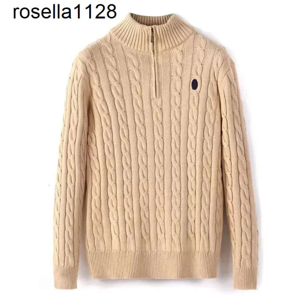 New 23ss Men sweater designer hoodies shirts half zipper long sleeve collar twist jumper Horse Embroidery mens womens sweater