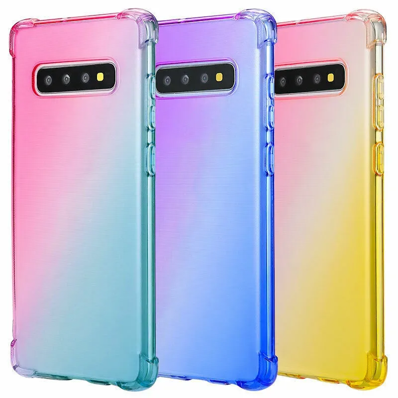 Gradiente Transparente Macio TPU Caso de Telefone À Prova de Choque para Samsung Galaxy A6s A8s A9s A10 A20 A30 A40 A50 A60 A70 A80 A20E ZZ