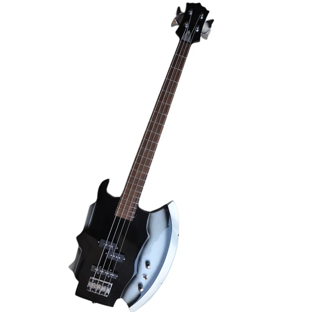 Guitare basse électrique noire 4 cordes avec touche en palissandre offre logo/couleur personnaliser