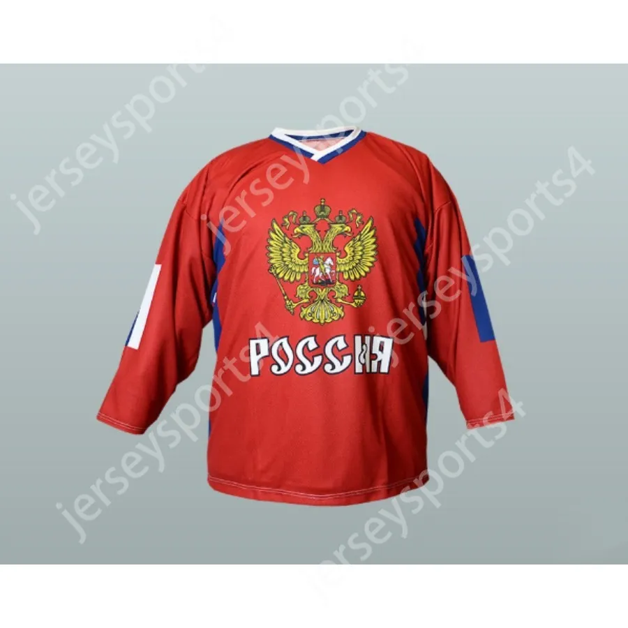 Anpassat Rysslands landslag rött namn 99 Hockey JerseyNew Top Stitched S-M-L-XL-XXL-3XL-4XL-5XL-6XL