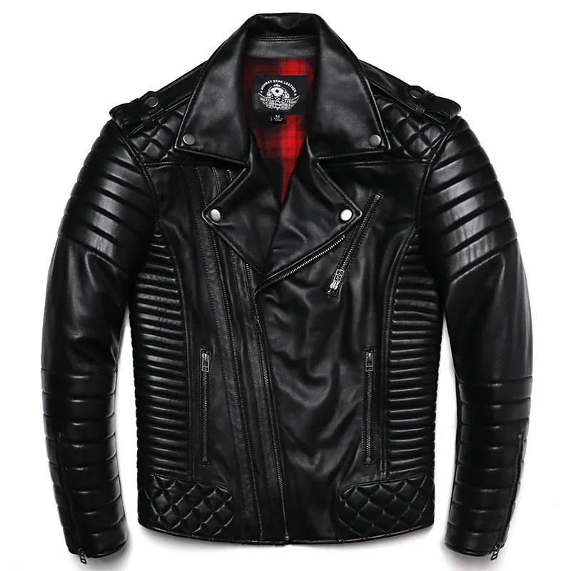 Mens Leather Biker Jacket - Jacket Leather Motorcycle I