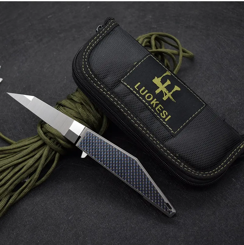 Oferta specjalna A1897 High End Flipper Solding Knife 100% Real M390 Satin Blade Titanium Stop