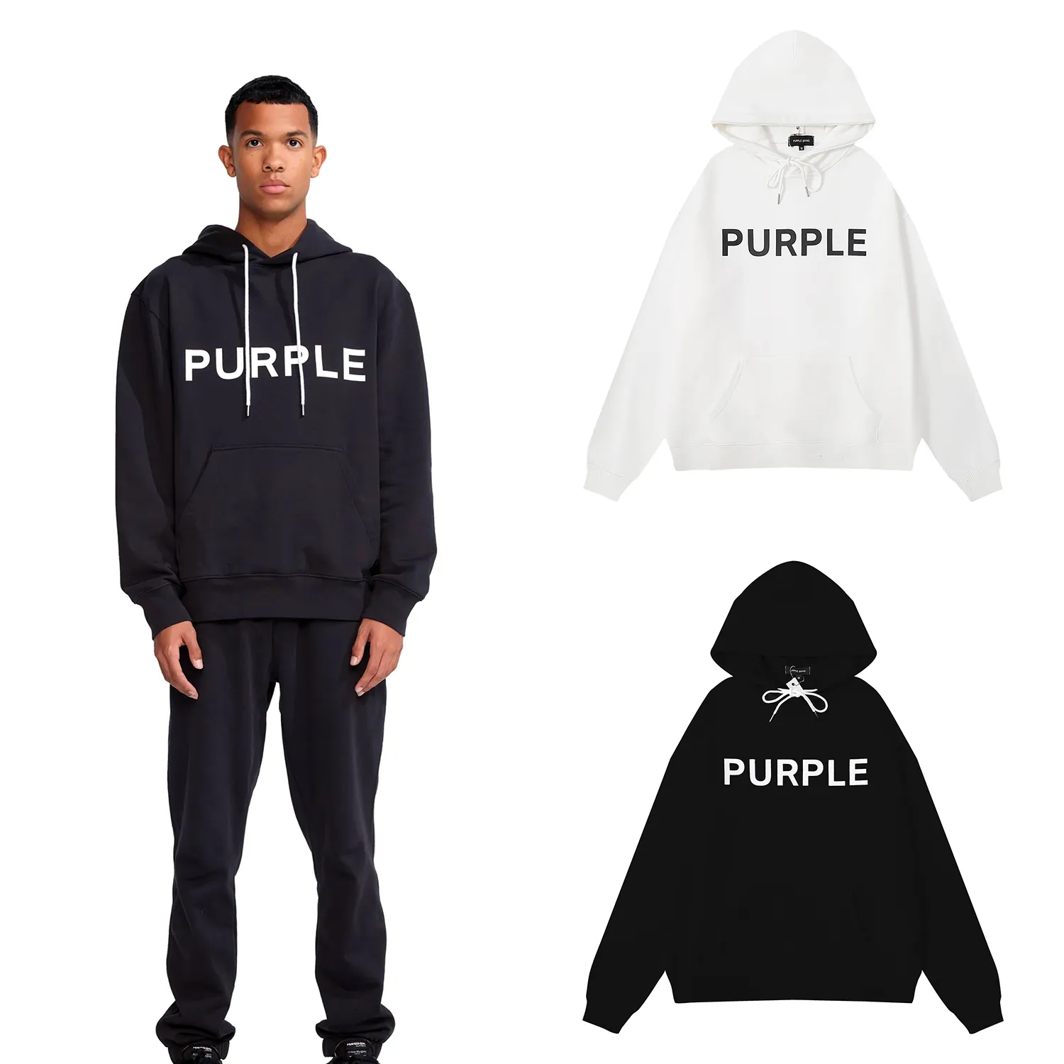 Purple Brand Mens Pure Cotton Hoodies Sweatshirts 2023 Hoodie Men