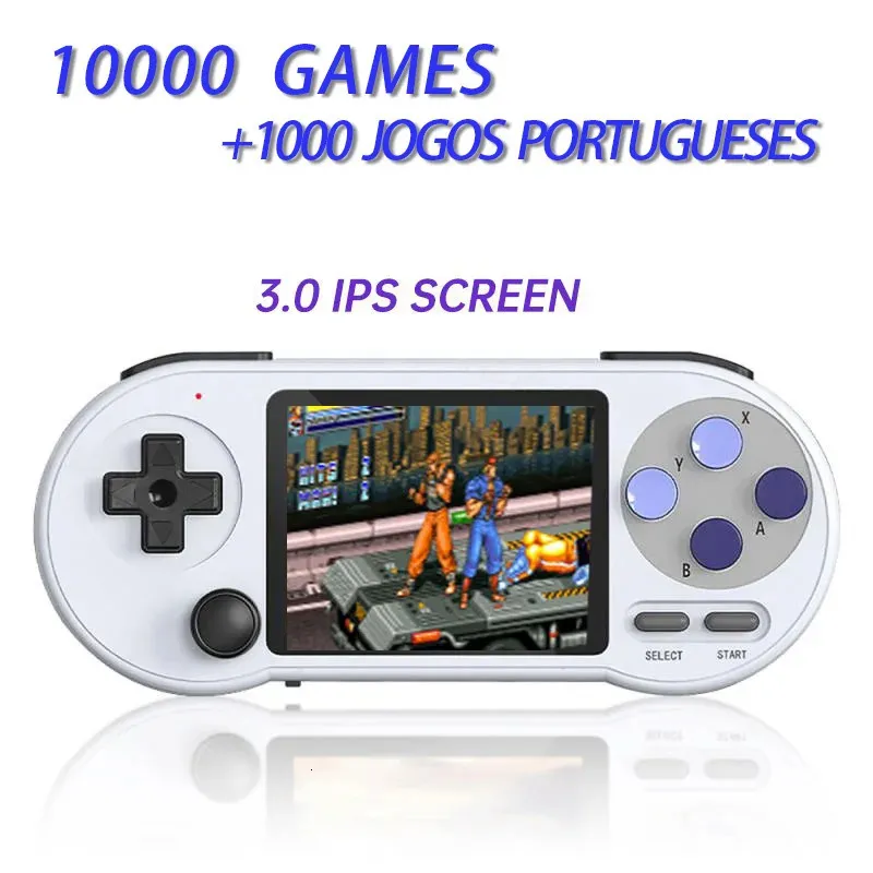 Tragbare Spielekonsole SF2000, tragbare Videospielkonsole mit integrierten 10.000 Spielen und AV-Ausgang, 3-Zoll-IPS-Bildschirm, klassischer Retro-Handheld-Spieler 231121