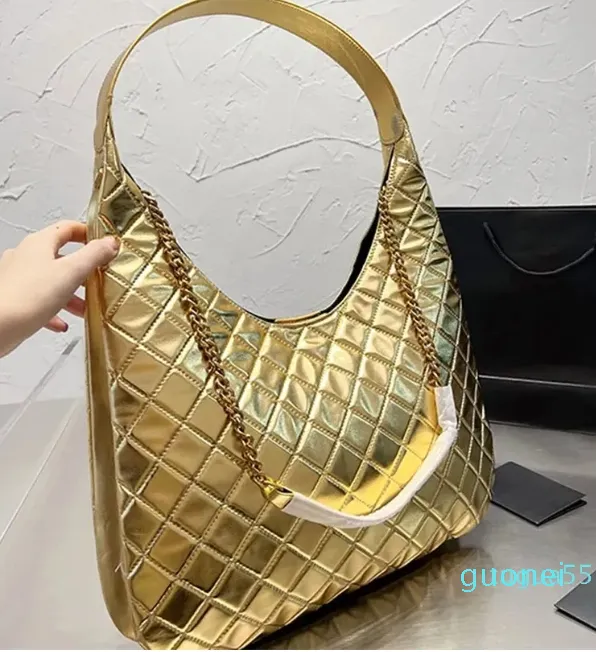 Grote draagtas Schoudertas Boodschappentassen Mode Dames Handtassen Gouden Letter Hardware Gesp Leren denim tas