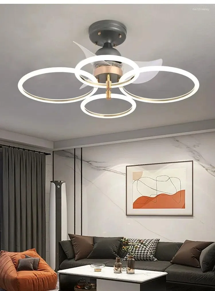 Ventilatore da soffitto a frequenza variabile per camera da letto, ristorante, soggiorno, lampada intelligente nordica 2023