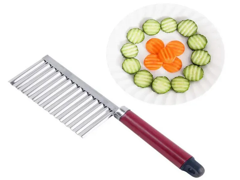 Kitchen Vegetable Potato Carrot Chip Blade French Fries Cutters Potato Dough Waves Crinkle Slicer