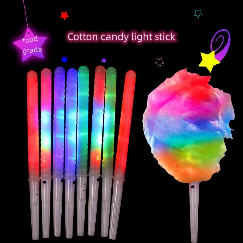 Décorations de Noël LED Light Up Cotton Candy Cônes Coloré Glowing Marshmallow Sticks Imperméable Coloré Glow Stick LX033