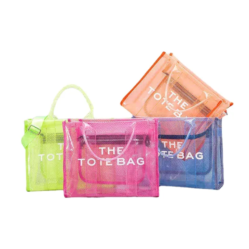 Soft Shell Totes Women Transparent Large Tote Bag Soft PVC Shell Shape with Zipper ...