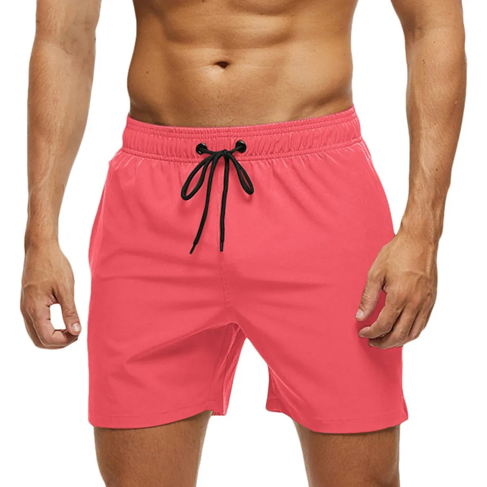 Mäns shorts Men Stretch Swim Trunks snabba torra strandshorts med blixtlåsfickor och mesh foder 230421