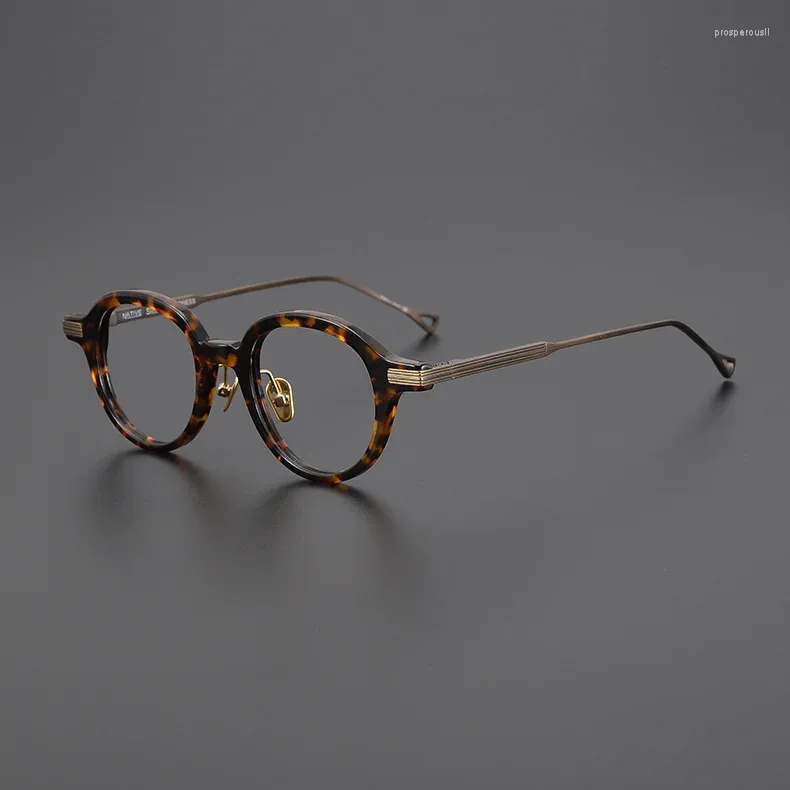 Okulary przeciwsłoneczne ramy projektant marki modne okrągłe okulary dla bardzo krótkowzrocznych mężczyzn i kobiet z gęstymi tytanowymi obiektywami na receptę