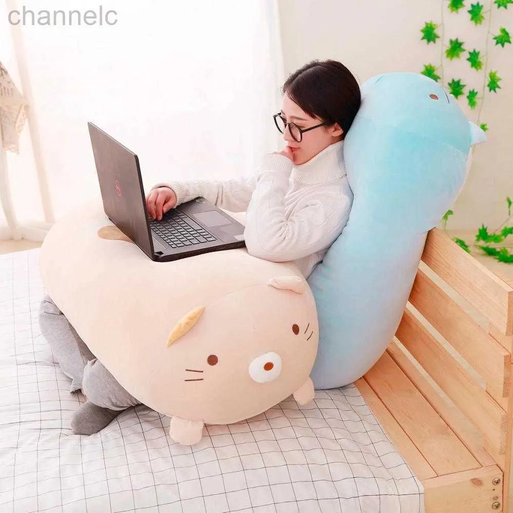 Gefüllte Plüschtiere 90cm süßes Eck-Bio-Kissen Japanische Animation Sumikko Gurashi Plüschtier gefüllt Weiches Valentinstagsgeschenk für Babymädchen Geschenke Baumwolle bequem