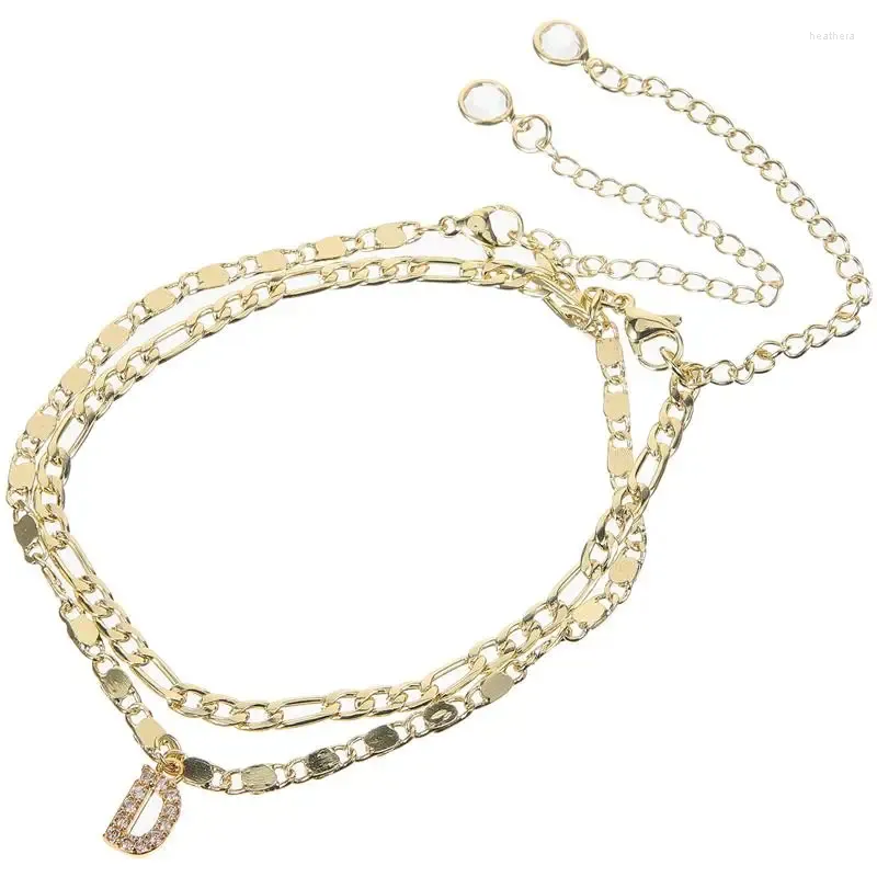 Fußkettchen 2 Stück Knöchelarmbänder Damen Zierliche Einfachheit Kette Sommer Fußschmuck