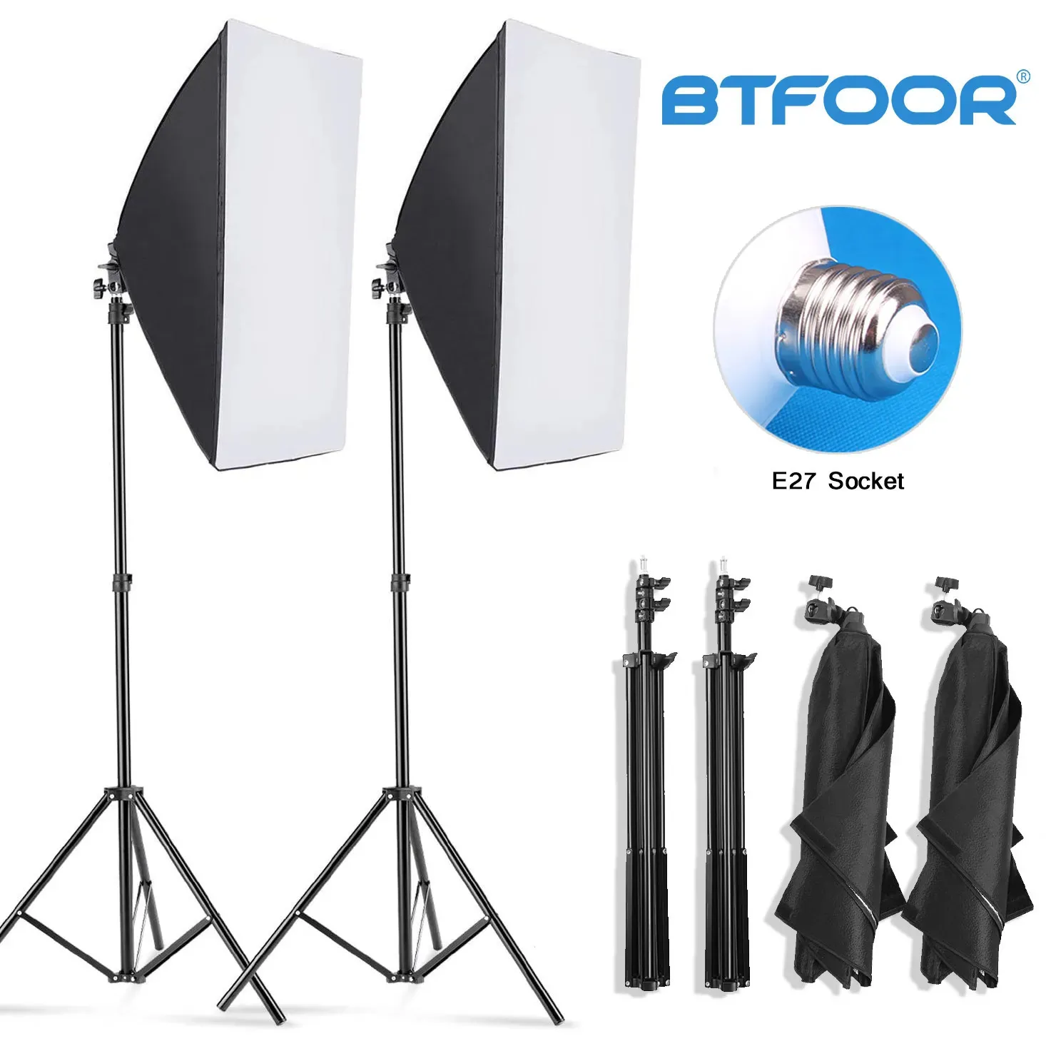 Light Stands Booms Proginive Progane Softbox Lighting Box Soft مع Tripod E27 Pogeth Proginive System System for PO Studio 231121