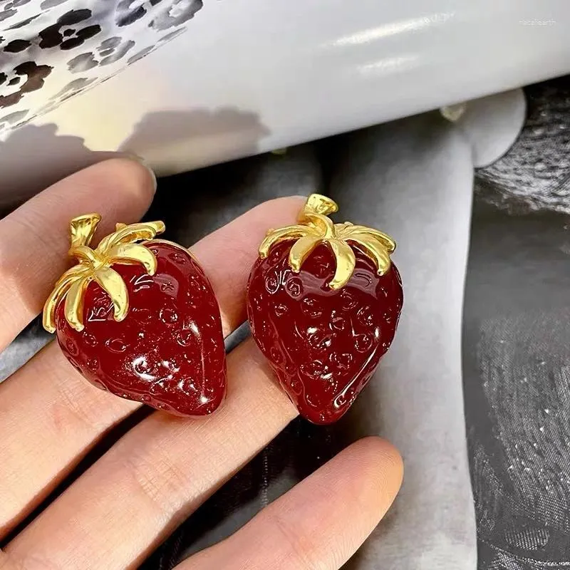 Dangle Earrings Red Strawberry 2023 Personality Charming Fashion Designers Fruit Pendientes Mujer