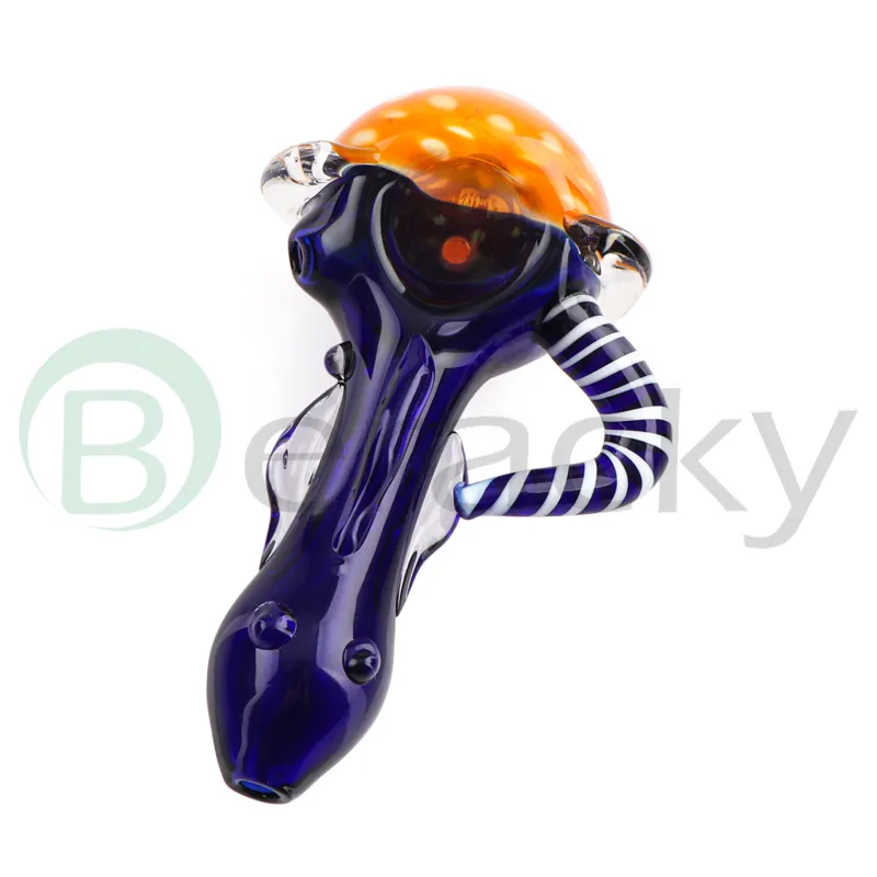 Beracky 3.8 pouces basilic Bush cuillère tuyau avec poignée tuyau en verre tuyau à main accessoires pour fumer verre capiteux