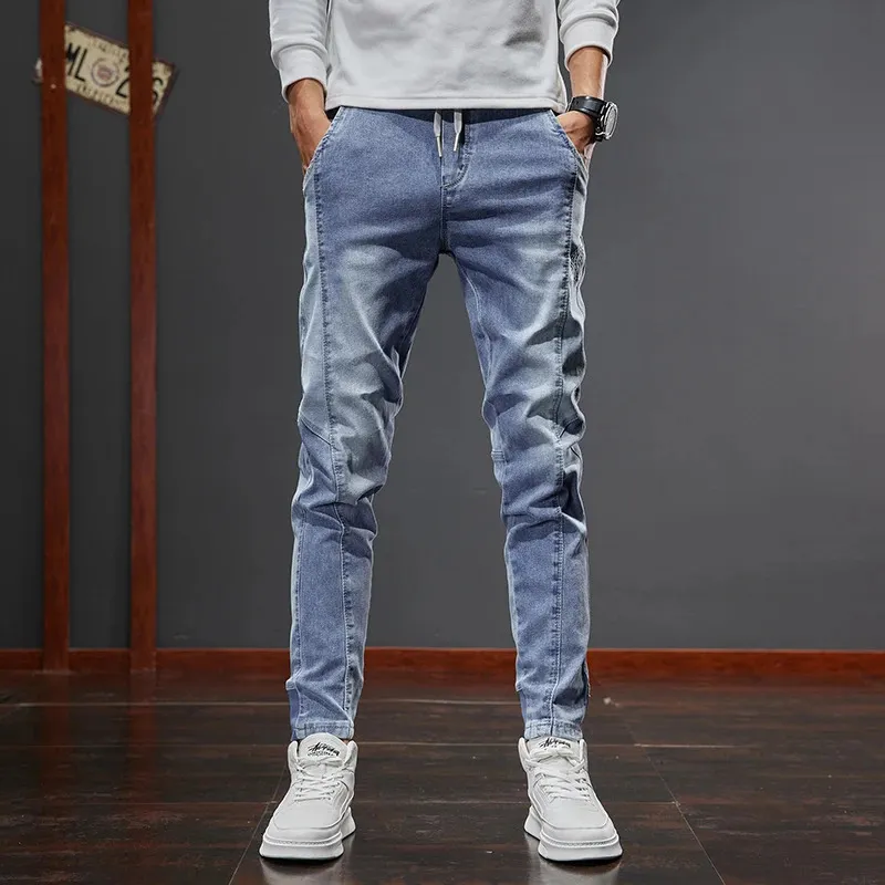 Jeans da uomo Gli ultimi jeans casual slim con cintura alla moda autunno-inverno sono resistenti e pratici 231112