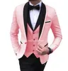 black suit pink vest