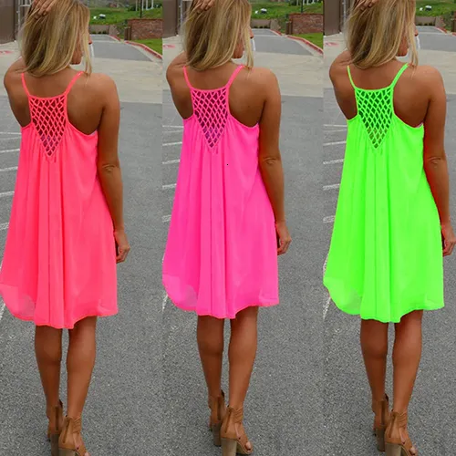 Casual Dresses Summer Fshion Sexy Women's Sleeveless Strap Backless Beach Dress for Evening Party 230421