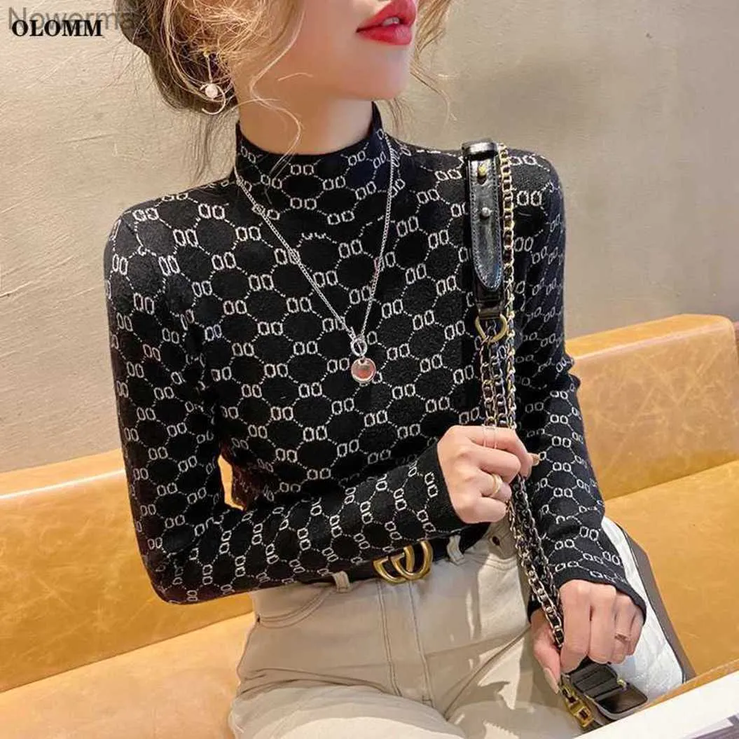 keeps 2023 ggity ggsity Womens stretch turtleneck sweater warm O letter ribbed knitted pullover Y2k new fashion punk top for autumn and winter202