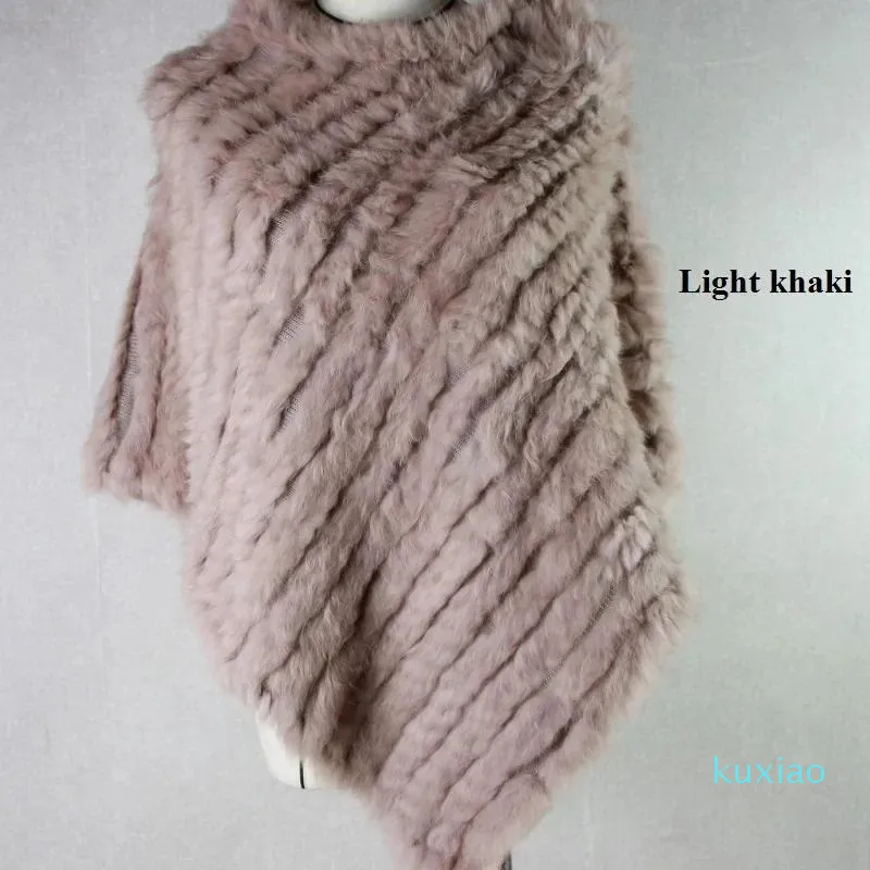 Designer sjaals collectie echt bont pashmina sjaals voor dames handgemaakte gebreide poncho dames sjaal winter