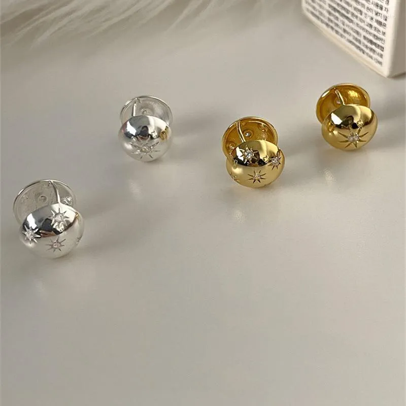 Boucles d'oreilles créoles 925 argent aiguille Piercing cristal étoile boule ronde pour femmes filles mariage fête bijoux Eh2010