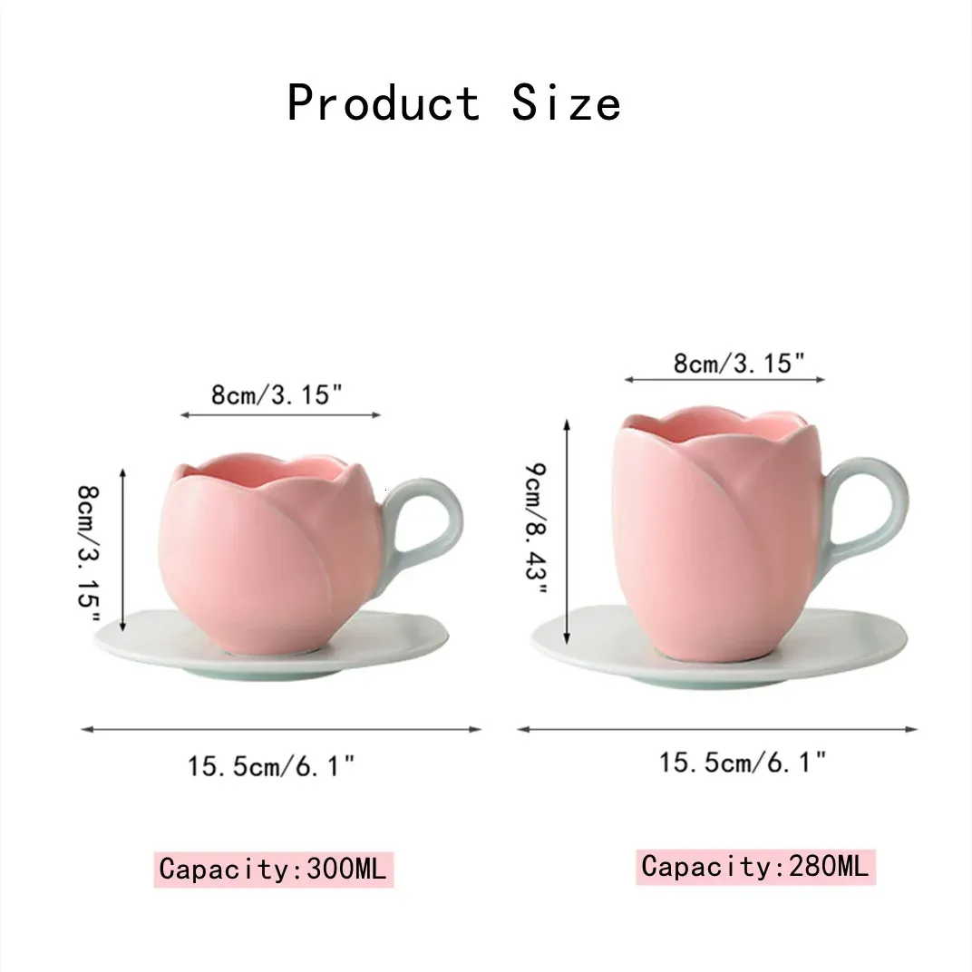 Mugs Creative Tulip Modeling Ceramic Mug Round Ears... From 14,54  | DHgate