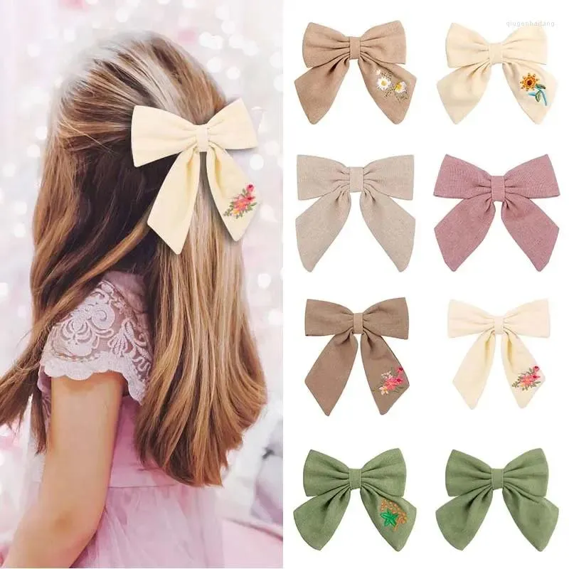 Hair Accessories Kids Headwear Gifts Butterfly Bowknote Baby Clips Barrettes Headdress Children Handmade Girls For Embroidery Solid