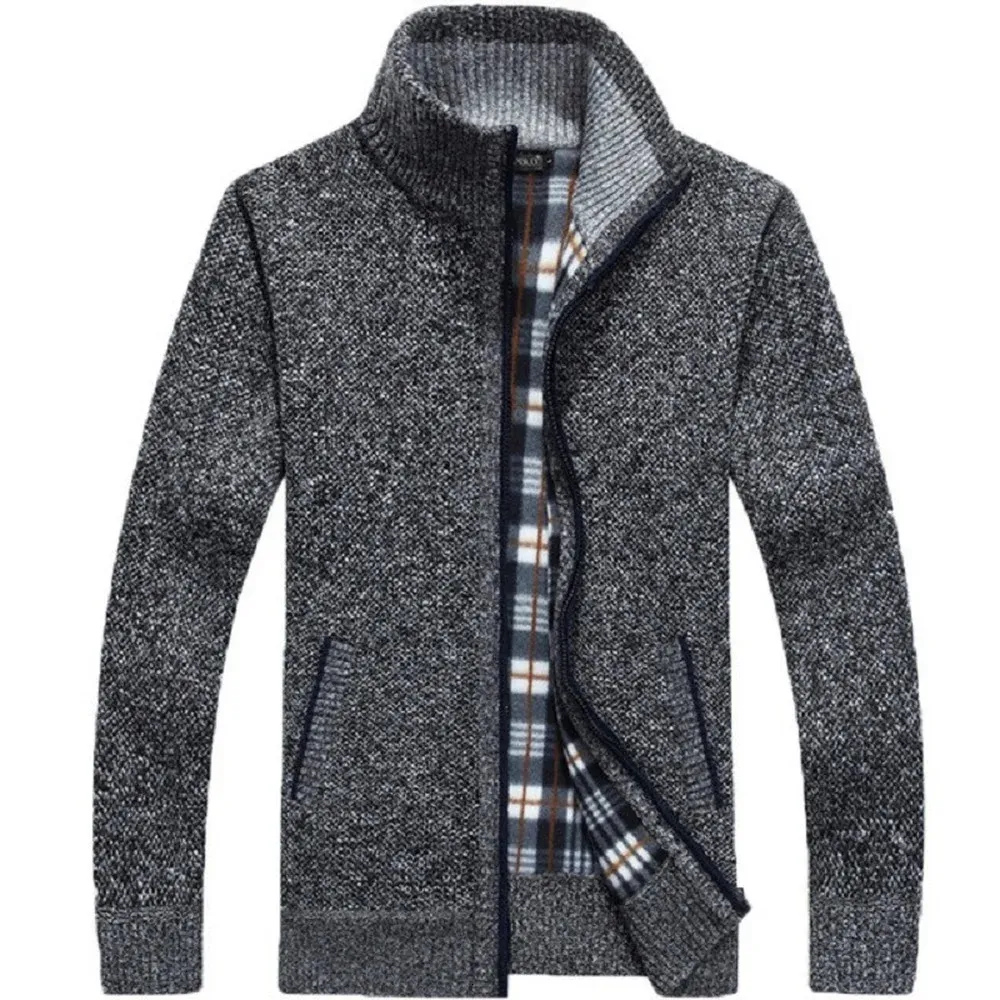 Maglioni da uomo inverno maglione lavorato a maglia spesso cappotto bianco cardigan a maniche lunghe in pile full zip maschile causale taglie forti abbigliamento per l'autunno 231120