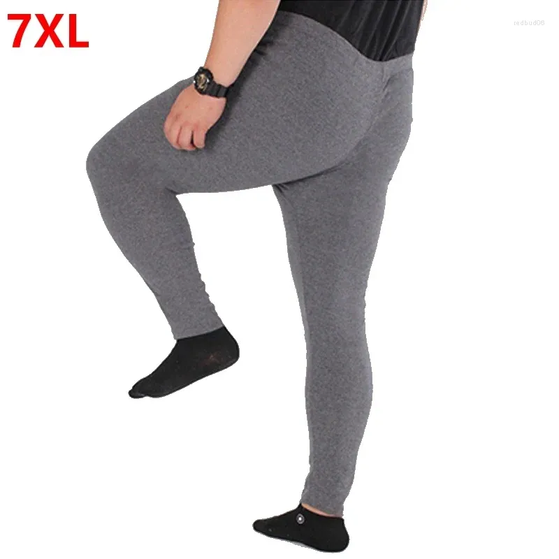 Roupa interior térmica masculina outono tamanho grande calças de algodão super macio mais longas johns masculino apertado 7xl 6xl 5xl 4xl