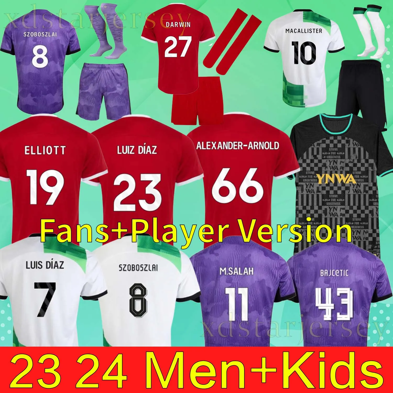 23 24 Szoboszlai Soccer Jerseys Mac Allister Gakpo Darwin Alexander Arnold A.Becker Elliott Mohamed Luis Dlaz 2023 Football Kit Shirts Men Kids Mode Mofort