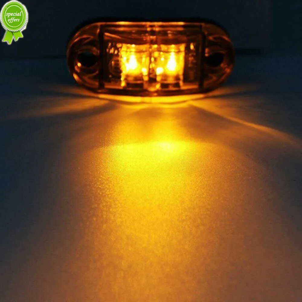 10pcs 12/24V Carros laterais do carro LED Luzes laterais Oval Amber 2 Diodo LED Trailer Libele