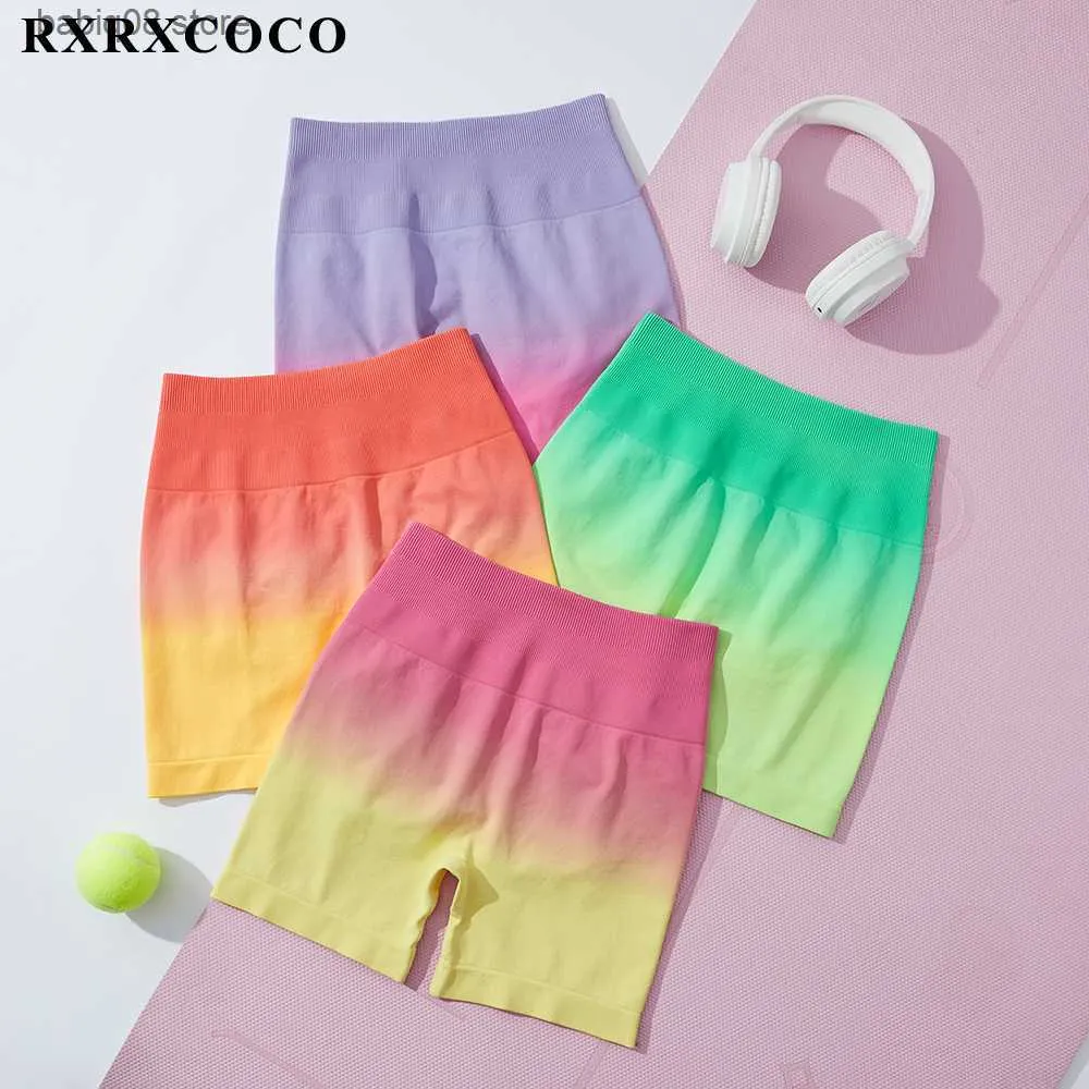 Tenue de yoga RXRXCOCO Tie Dye sans couture femmes Legging Shorts Push Up Casual Shorts de yoga pour femmes Imprimer Slim Workout Fitness Leggings Fille Nouveau T230421