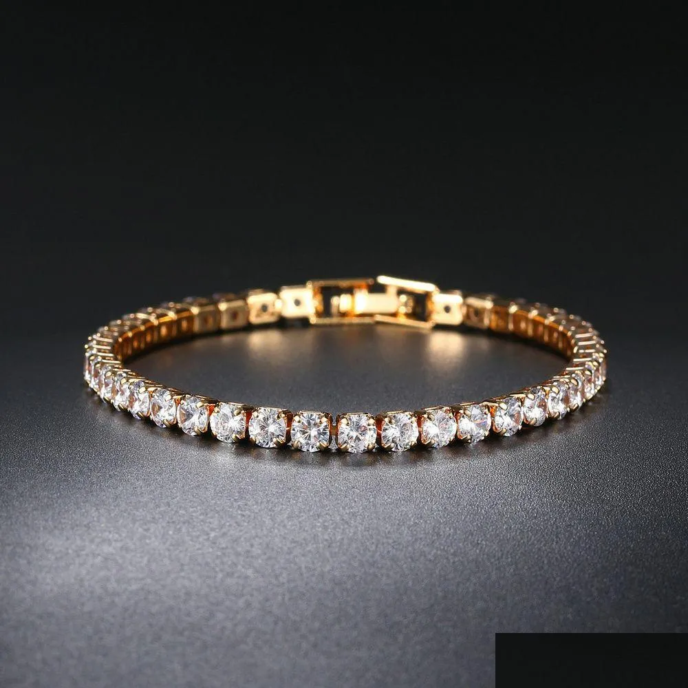 Chaîne Tennis Bracelets Pour Femmes Simple Luxe Rond Cristal Or Couleur Bracelet Chaîne De Mariage Fille Cadeau En Gros Bijoux H07 Dhgarden Ottap