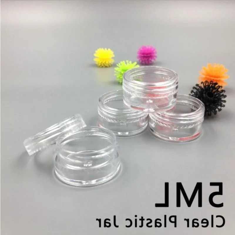 5 Gram Jar, 5 ML Plastic Jars, Cosmetic Sample Bottles Empty Container, Plastic, Round Pot, Screw Cap Lid, Small Tiny Bottle, for Make Hxtf
