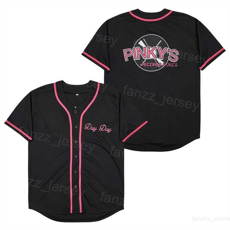 Baseball Moive Pinkys Record Shop Venerdì prossimo Maglie Black Pinky's DayDay College University Puro cotone traspirante Cooperstown Cool Base Retro ricamo Uomo