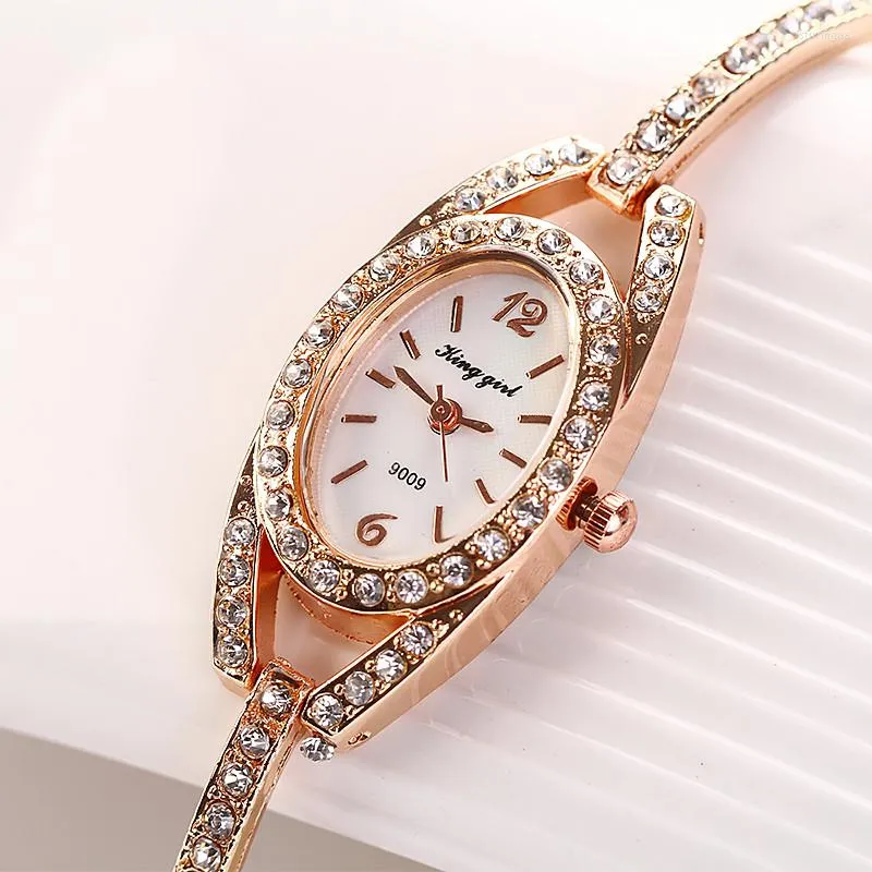 Zegarwatę najlepsze marka kwarc mody dla kobiet bransoletki stal nierdzewna kryształowy zegarek cyfrowy elegancki