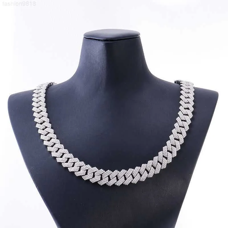 Miami Ice Out Moissanite Custom Cuban Link Chain Halsband 925 Sterling Silver Luxury Hip Hop Jewelry Chain Choker Halsband